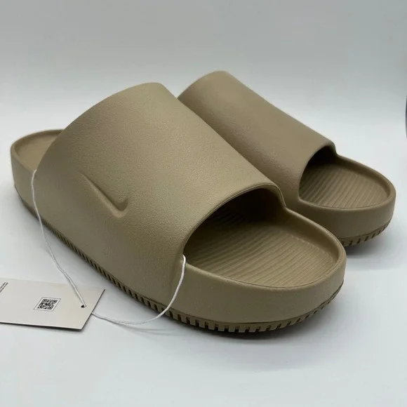 Nike Calm Slide Mens 13 Womens 14 Khaki Tan Slip On Sandals FD4116-201 - Picture 4 of 10